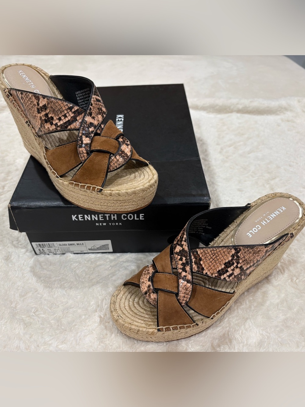 NEW Kenneth Cole Women’s Olivia Espadrille Platform Sandals Size 8.5